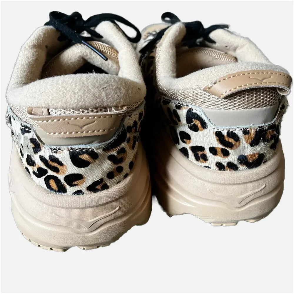 HOKA Engineered Garments x Bondi L Leopard Lace Up Sneaker Mens 10.5 Womens 11.5 - Picture 6 of 8